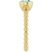 14K Yellow Natural Aquamarine Family Beaded Stackable Ring
