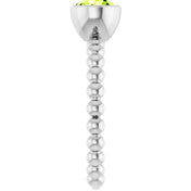 Sterling Silver Natural Peridot Family Beaded Stackable Ring