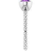 Sterling Silver Natural Amethyst Family Beaded Stackable Ring