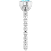 Sterling Silver Natural Aquamarine Family Beaded Stackable Ring