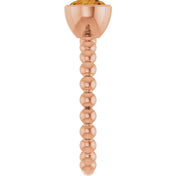 14K Rose Natural Citrine Family Beaded Stackable Ring