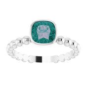 14K White Lab-Grown Alexandrite Family Stackable Ring