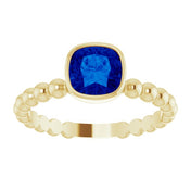 14K Yellow Lab-Grown Blue Sapphire Family Stackable Ring