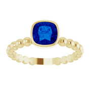 14K Yellow Lab-Grown Blue Sapphire Family Stackable Ring