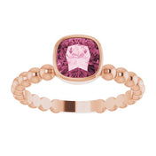 14K Rose Natural Pink Tourmaline Family Stackable Ring