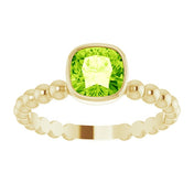 14K Yellow Natural Peridot Family Stackable Ring