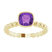 14K Yellow Natural Amethyst Family Stackable Ring
