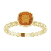 14K Yellow Natural Citrine Family Stackable Ring