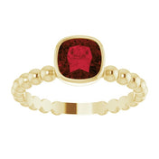 14K Yellow Natural Mozambique Garnet Family Stackable Ring