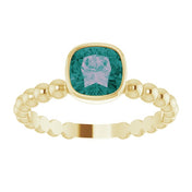 14K Yellow Lab-Grown Alexandrite Family Stackable Ring