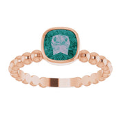 14K Rose Lab-Grown Alexandrite Family Stackable Ring