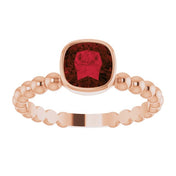14K Rose Natural Mozambique Garnet Family Stackable Ring