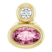 14K Yellow 5x3 mm Oval Natural Pink Tourmaline & .03 CT Natural Diamond Pendant