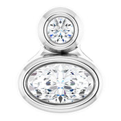 Sterling Silver 5x3 mm Oval Natural White Sapphire & .03 CT Natural Diamond Pendant