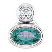 Sterling Silver 5x3 mm Oval Lab-Grown Alexandrite & .03 CT Natural Diamond Pendant
