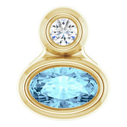 14K Yellow 5x3 mm Oval Natural Aquamarine & .03 CT Natural Diamond Pendant