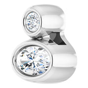 Sterling Silver 5x3 mm Oval Natural White Sapphire & .03 CT Natural Diamond Pendant