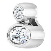 14K White 5x3 mm Oval Natural White Sapphire & .03 CT Natural Diamond Pendant