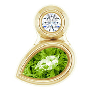 14K Yellow 5x3 mm Pear Natural Peridot & .03 CT Natural Diamond Pendant