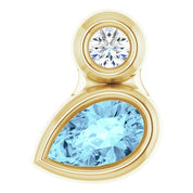 14K Yellow 5x3 mm Pear Natural Aquamarine & .03 CT Natural Diamond Pendant