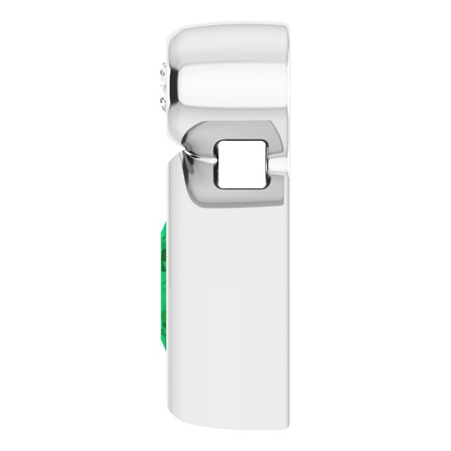 Sterling Silver 4x4 mm Square Lab-Grown Emerald & .03 CT Natural Diamond Pendant