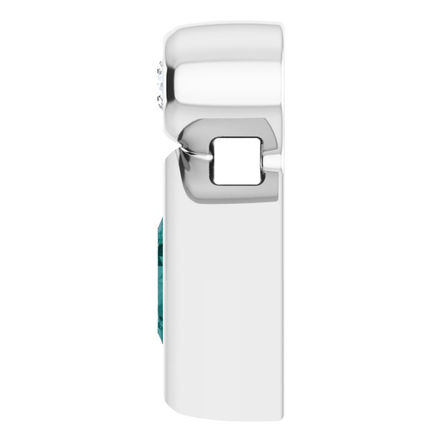 14K White 4x4 mm Square Lab-Grown Alexandrite & .03 CT Natural Diamond Pendant