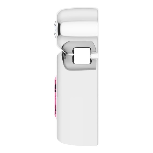 Sterling Silver 4x4 mm Square Natural Pink Tourmaline & .03 CT Natural Diamond Pendant