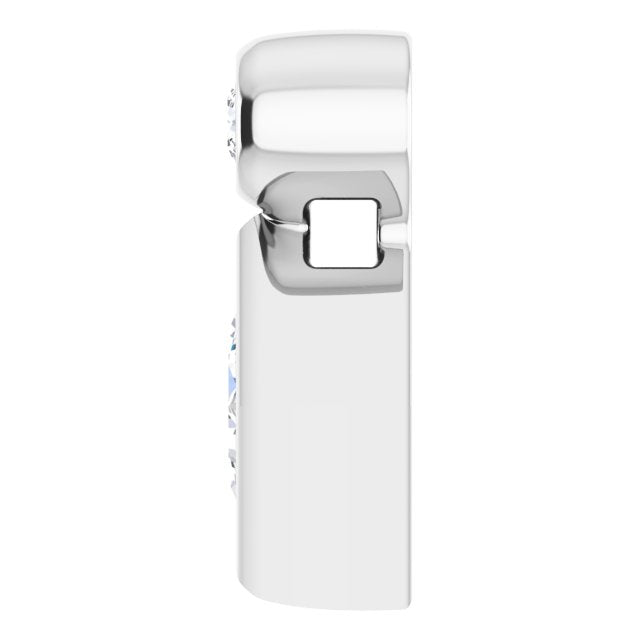 Platinum 4x4 mm Square Natural White Sapphire & .03 CT Natural Diamond Pendant