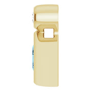 14K Yellow 4x4 mm Square Natural Aquamarine & .03 CT Natural Diamond Pendant