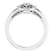 Sterling Silver .025 CT Natural Diamond Ring Size 6