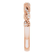 14K Rose Gold 1/10 CTW Natural Diamond Stackable Ring - Elegant Design