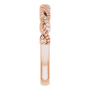 14K Rose Gold 1/10 CTW Natural Diamond Stackable Ring - Elegant Design