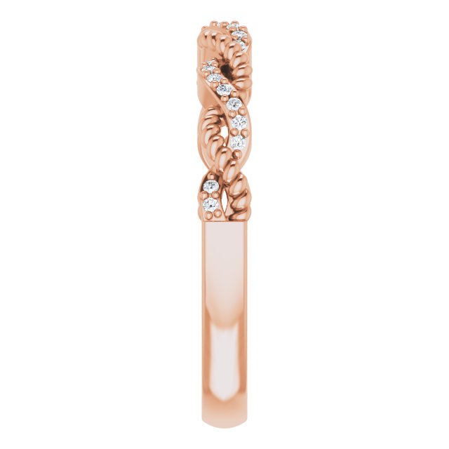 14K Rose Gold 1/10 CTW Natural Diamond Stackable Ring - Elegant Design
