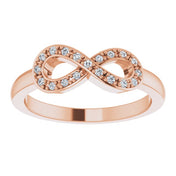 14K Rose 1/10 CTW Natural Diamond Infinity-Inspired Ring