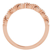14K Rose Gold 1/10 CTW Natural Diamond Stackable Ring - Elegant Design