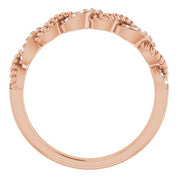 14K Rose Gold 1/10 CTW Natural Diamond Stackable Ring - Elegant Design