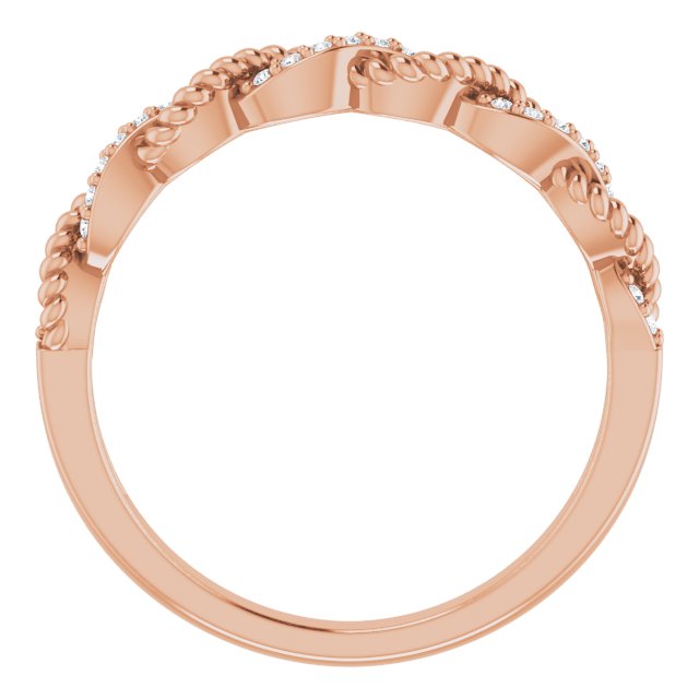 14K Rose Gold 1/10 CTW Natural Diamond Stackable Ring - Elegant Design