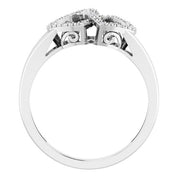 Sterling Silver .05 CTW Natural Diamond Double Heart Ring