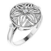 Sterling Silver .05 CTW Natural Diamond Ring Size 8