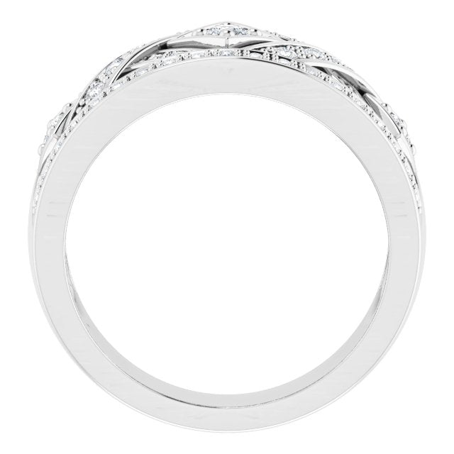 14K White 1/2 CTW Natural Diamond Ring