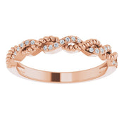 14K Rose Gold 1/10 CTW Natural Diamond Stackable Ring - Elegant Design