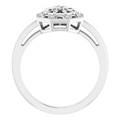 Sterling Silver .05 CTW Natural Diamond Filigree Ring