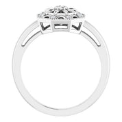 Sterling Silver .05 CTW Natural Diamond Filigree Ring