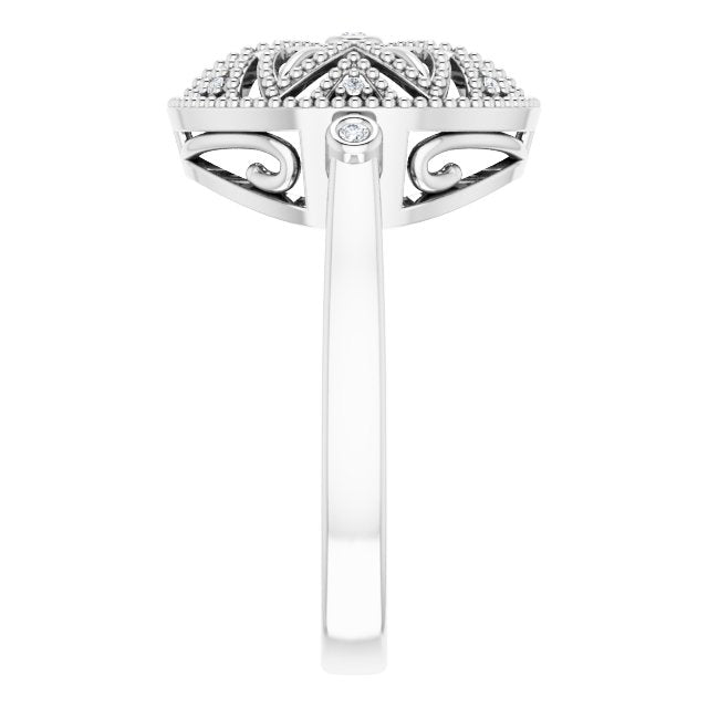 Sterling Silver .05 CTW Natural Diamond Ring Size 7