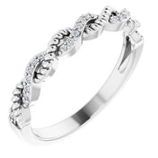 14K White 1/10 CTW Natural Diamond Stackable Ring - Elegant Jewelry by [Brand Name]