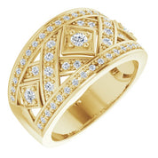 14K Yellow 1/2 CTW Natural Diamond Ring