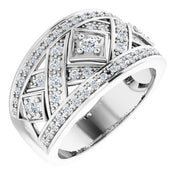 14K White 1/2 CTW Natural Diamond Ring