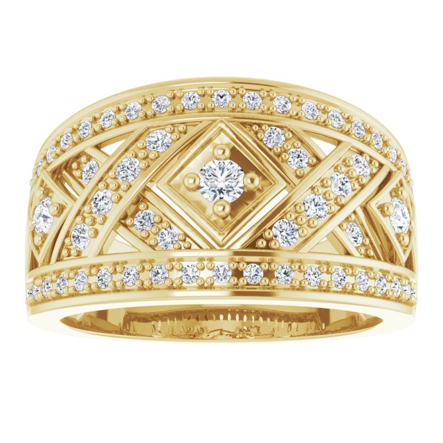 14K Yellow 1/2 CTW Natural Diamond Ring