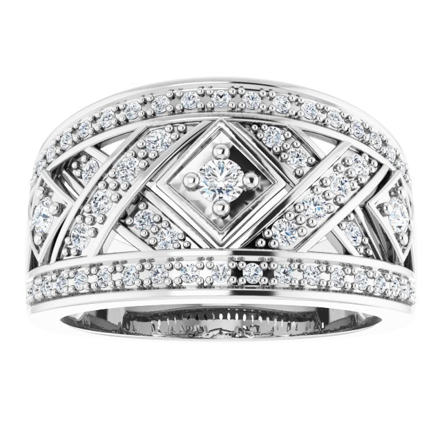 14K White 1/2 CTW Natural Diamond Ring