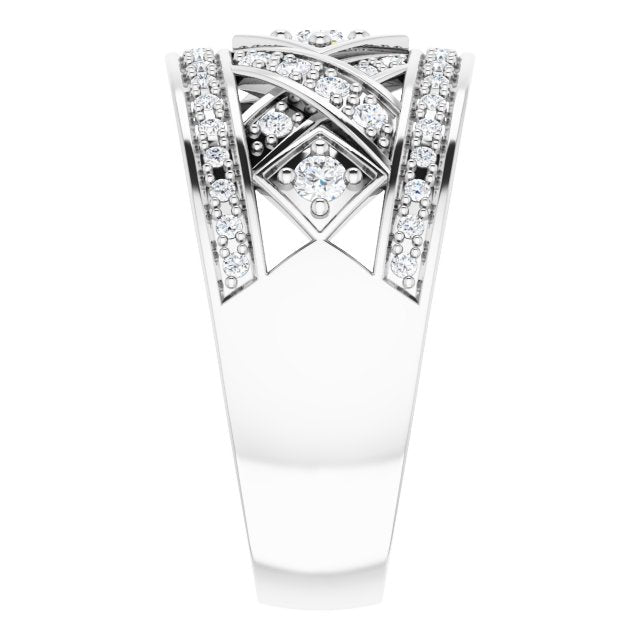 14K White 1/2 CTW Natural Diamond Ring